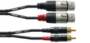 Cordial RCA / XLR-naaras kaapelipari, 1,5 m